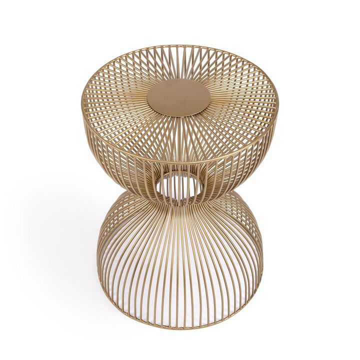 Gold Metal Side Table - Modern Accent Table for Living Room Decor