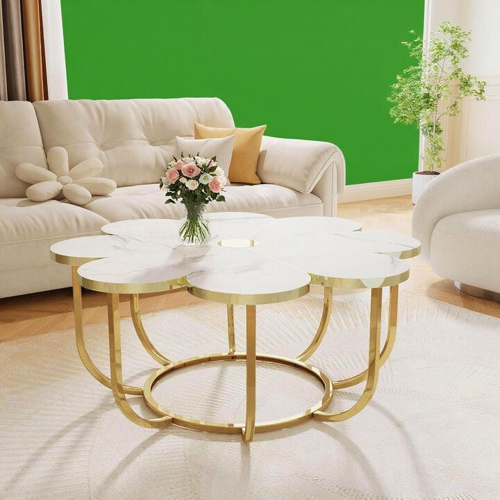 Coffee Table with Design &ndash; Wicker Table for Indoor or Outdoor Use