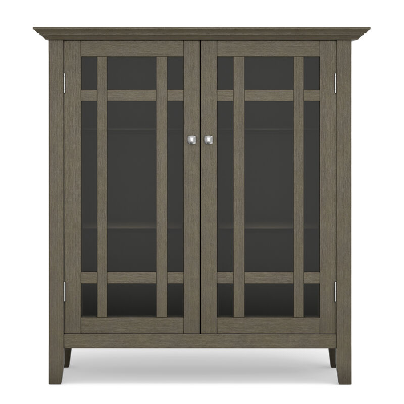 Bedford SOLID WOOD 39 inch Wide Transitional Medium Storage Cabinet in Farmhouse Grey