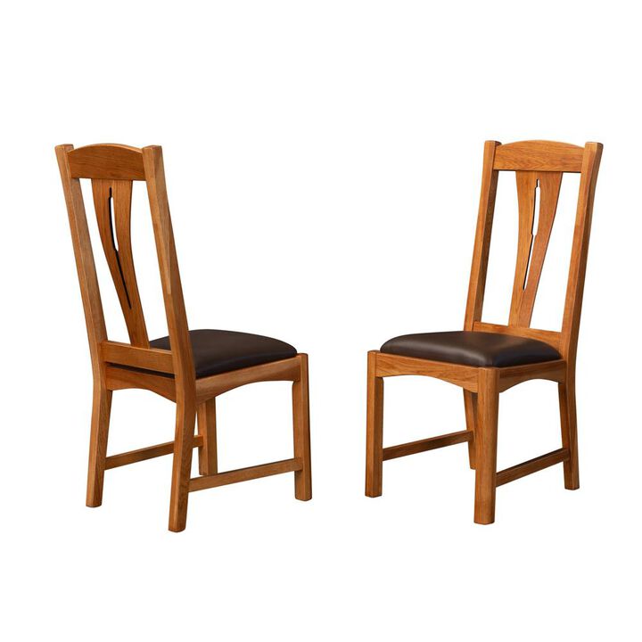 Belen Kox Amber Finish Solid Wood Comfort Side Chair (Set of 2), Belen Kox