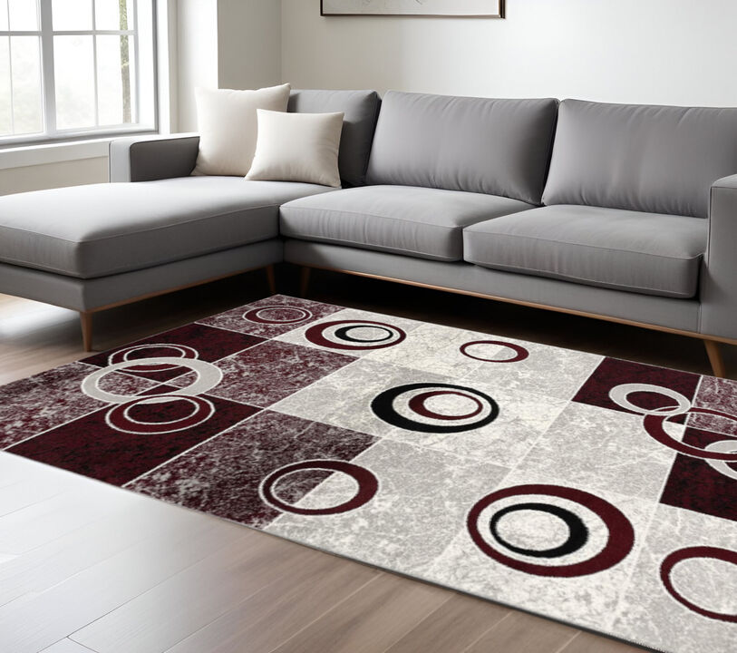 HomeRoots Abstract Dhurrie Area Rug