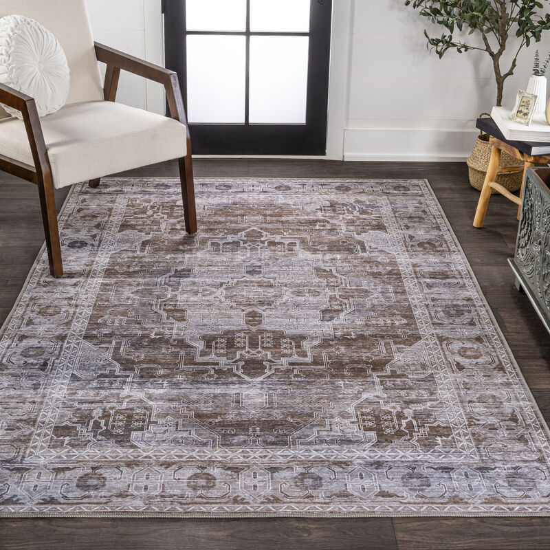 Alanya Ornate Medallion Machine-Washable Area Rug