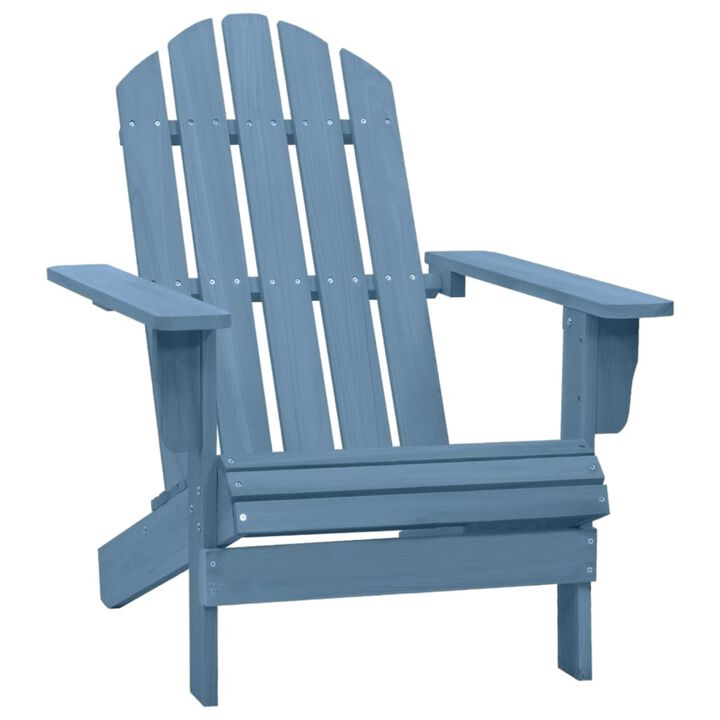 vidaXL Patio Adirondack Chair - Solid Fir Wood Construction, Ergonomically Designed, Sturdy Frame, Weather Resistant, Easy Assembly, Outdoor Seating - Vibrant Blue