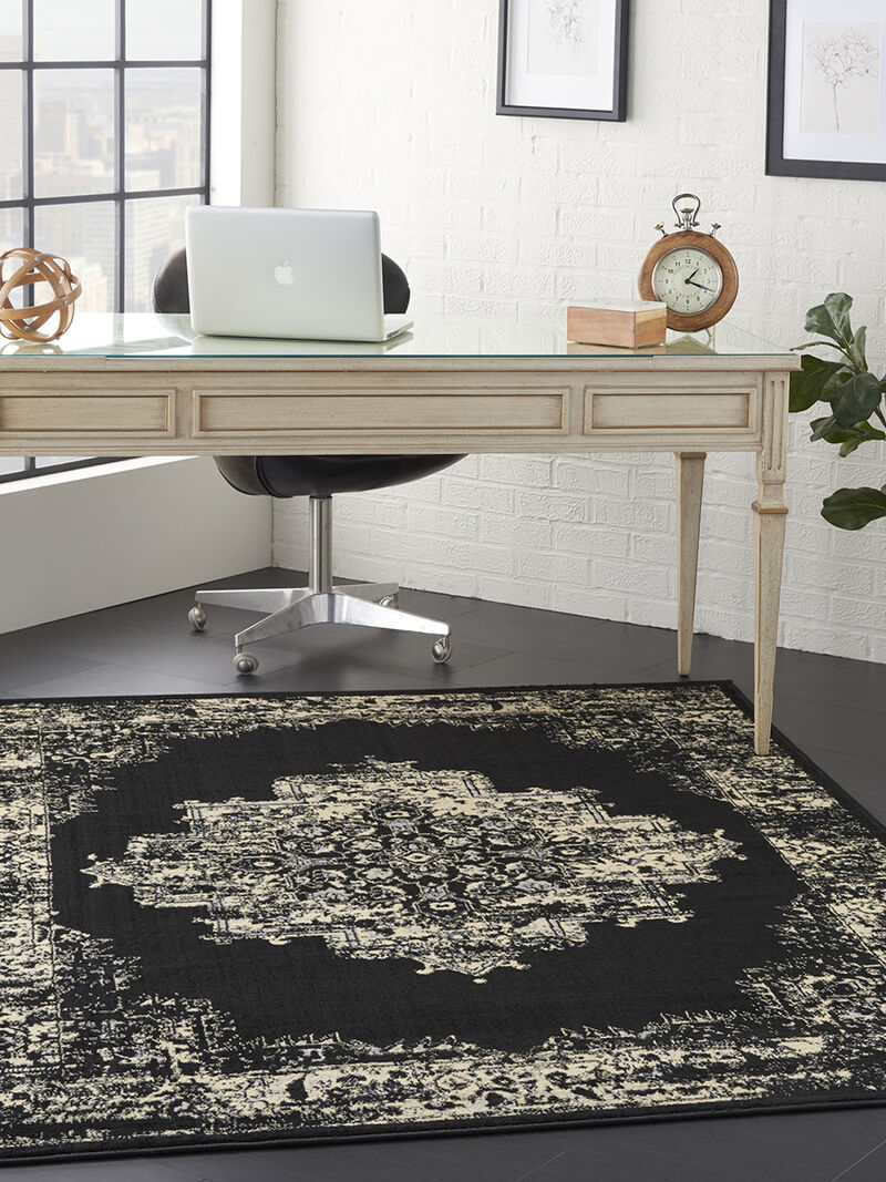 Grafix GRF14 Black 5'3" x 7'3" Rug