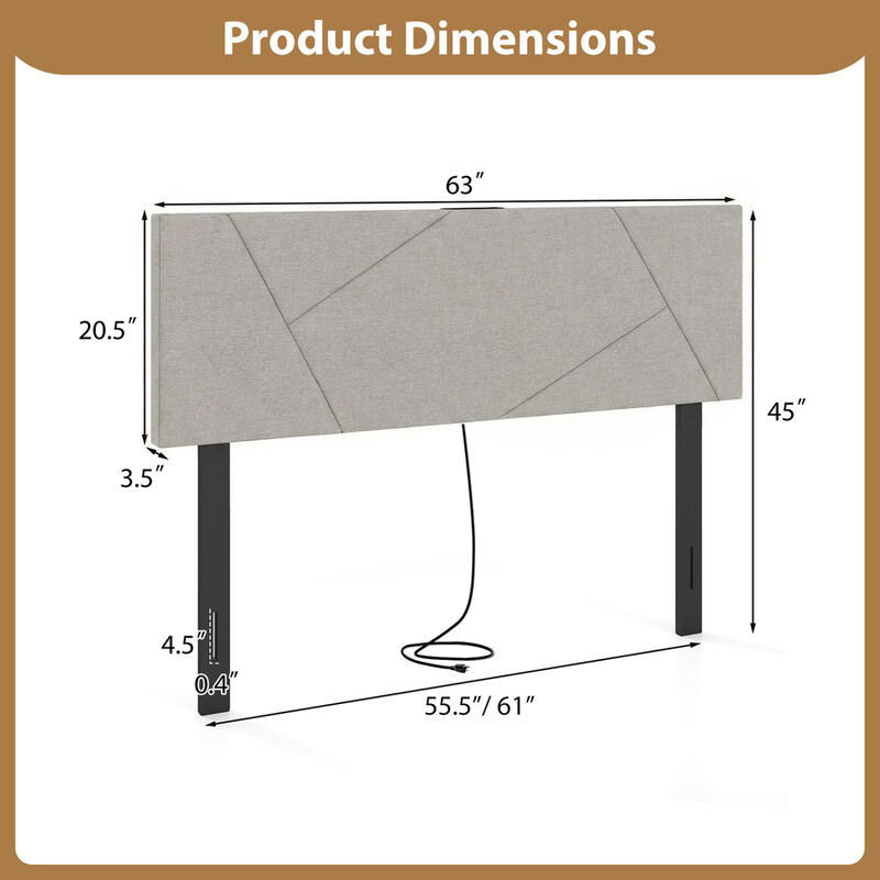 Modern Geometric Upholstered Headboard image number 2