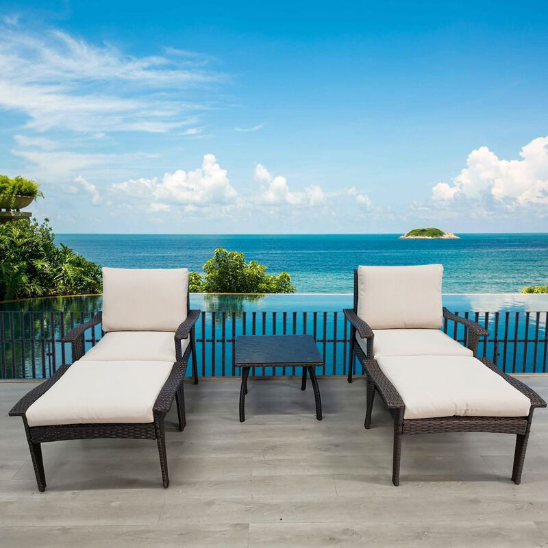Streamdale Rattan Wicker Patio Lounge Chairs image number 7