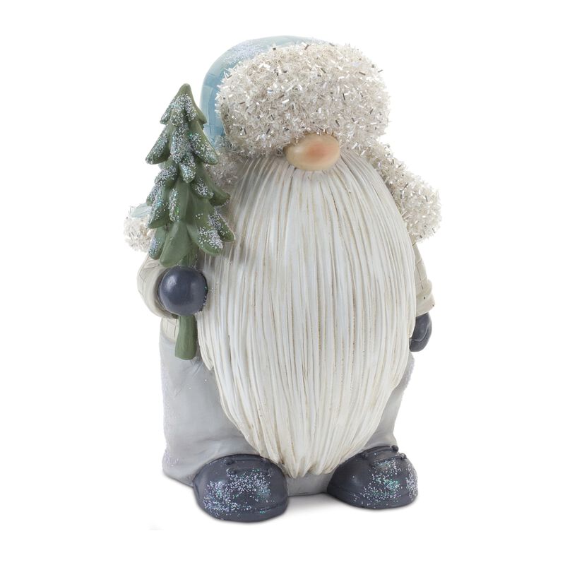 Gnome with Tree Decorative Garden Figurine for Outdoor or Indoor Decor (Set of 2)