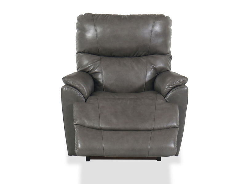 Trouper Grey Leather Rocking Recliner