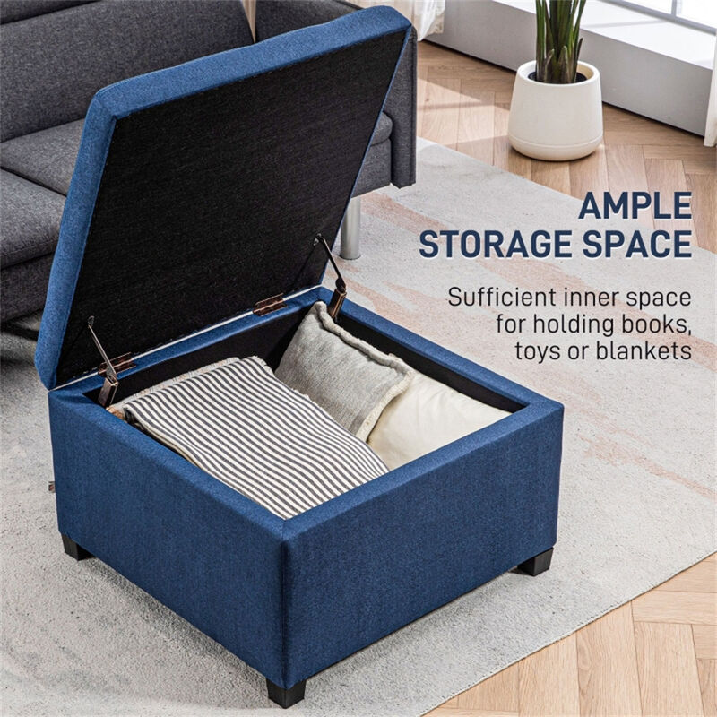 Modern Ottoman, Upholstered Footrest and Storage Ottoman for Living Room or Bedroom image number 3