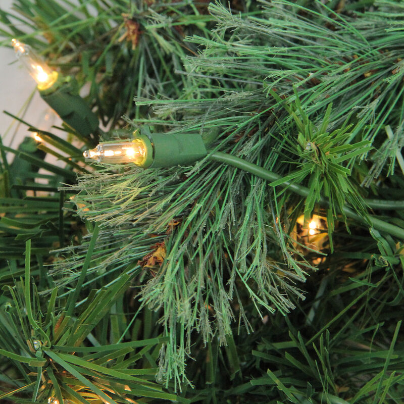 Pre-Lit Mixed Cashmere Pine Artificial Christmas Wreath - 24-Inch  Clear Lights image number 1