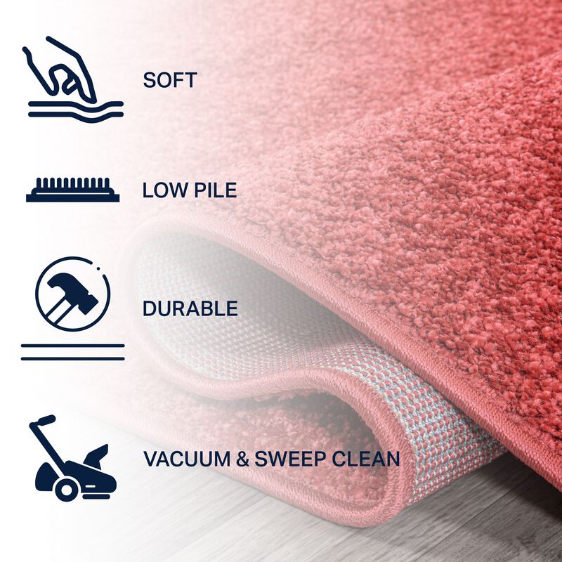 Haze Solid Low-Pile Red Area Rug