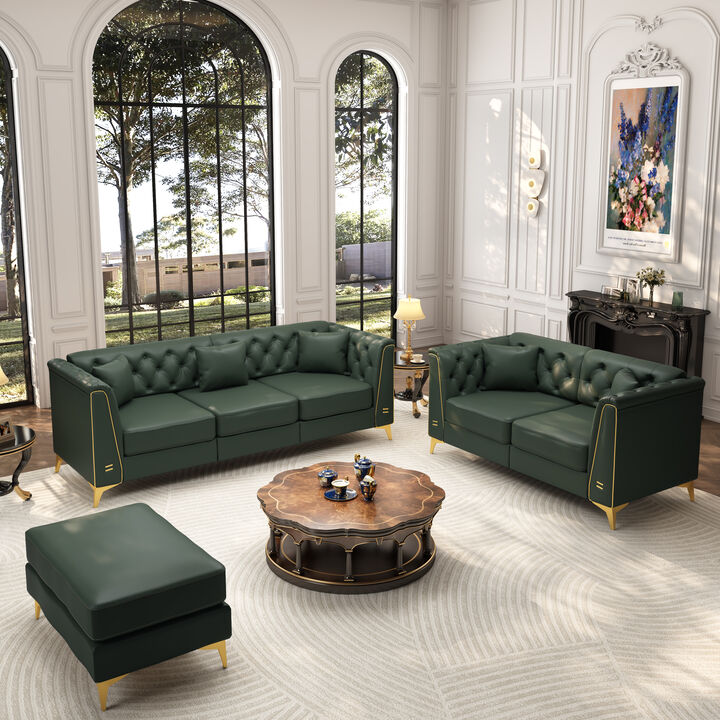 Wotvo PU Modular Chesterfield Sofa Set