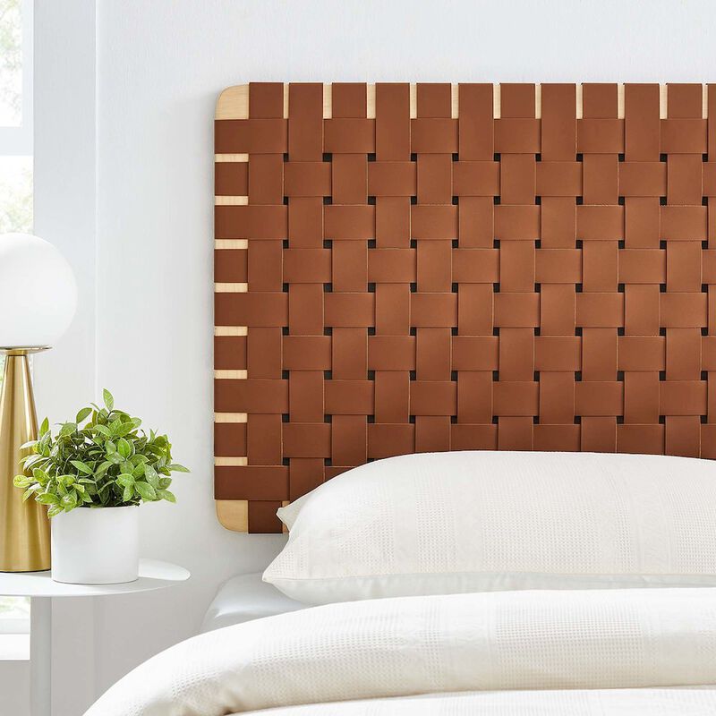 Sparta Weave Wall-Mount Vegan Leather Twin Headboard image number 7