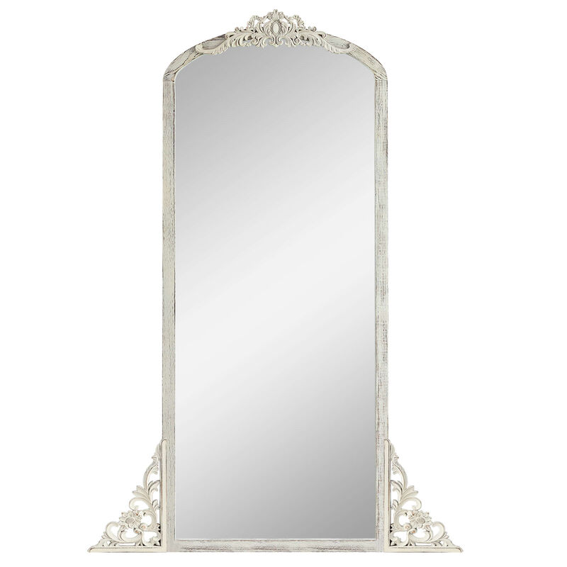 HomeRoots 67" White Solid Wood Framed Full Length Mirror image number 0