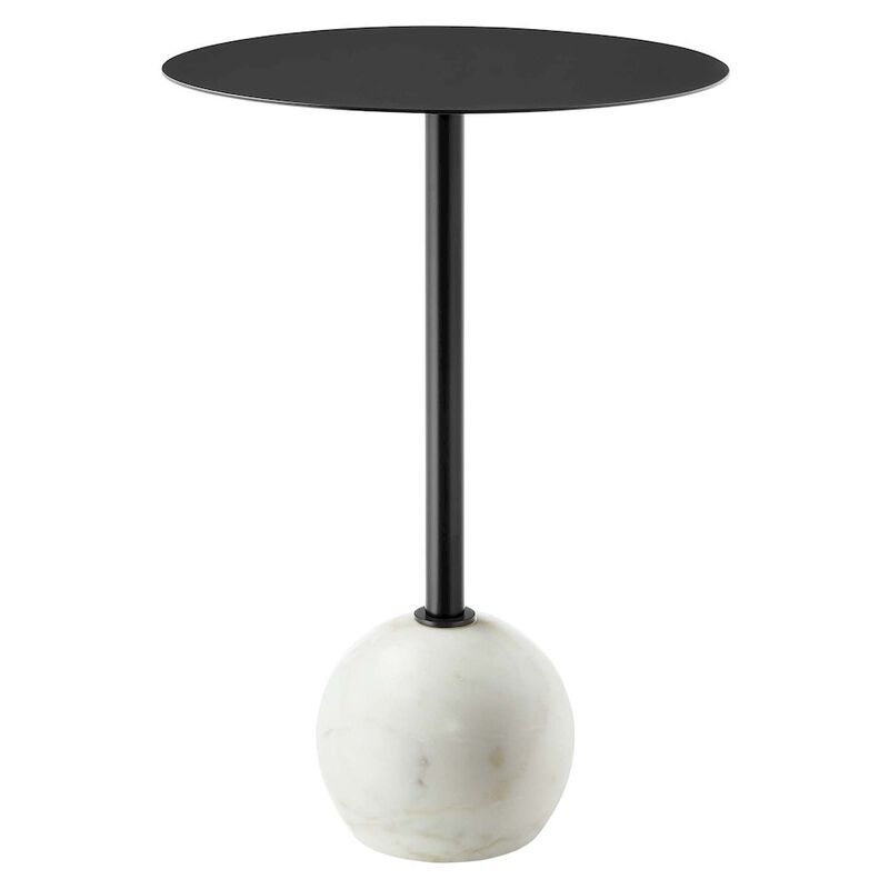 Aliza Round White Marble Side Table image number 0