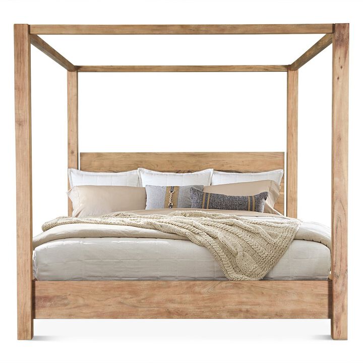 World Interiors Mesa Canopy Queen Bed in Brushed Acacia