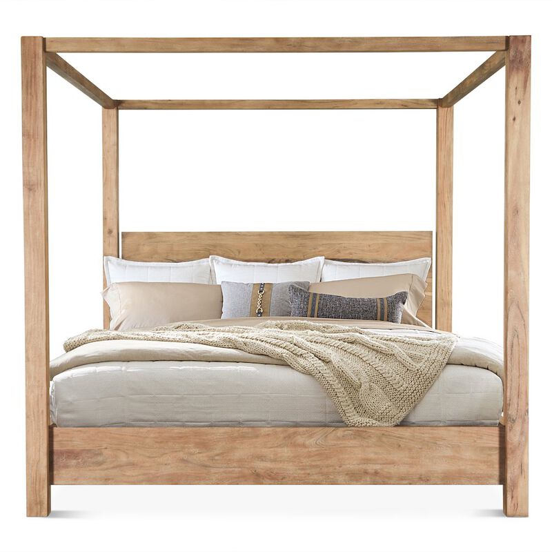 World Interiors Mesa Canopy Queen Bed in Brushed Acacia image number 1
