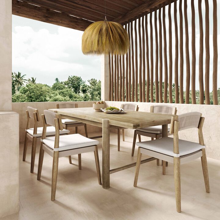 Gata Light Teak Outdoor Rectangular Dining Table