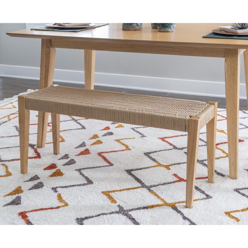 Linon Cadence Dining Bench Natural image number 1