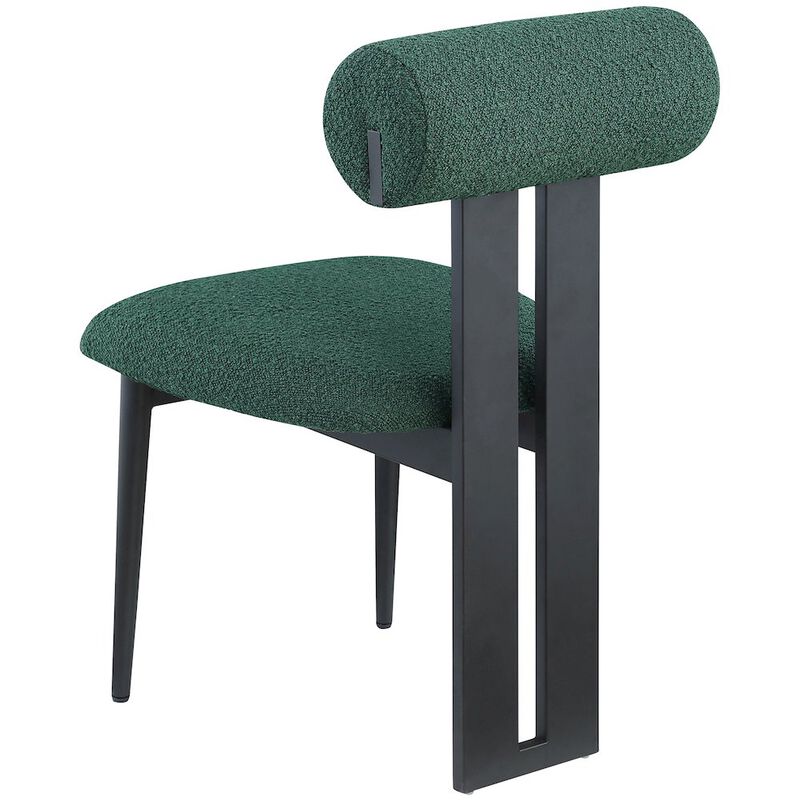 Meridian Furniture Dario Green Boucle Fabric Dining Chair, Set of 2