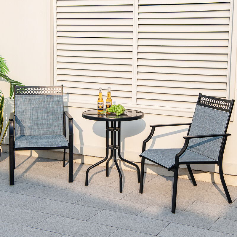 Patio Chairs Set of 2 with All Weather Breathable Fabric