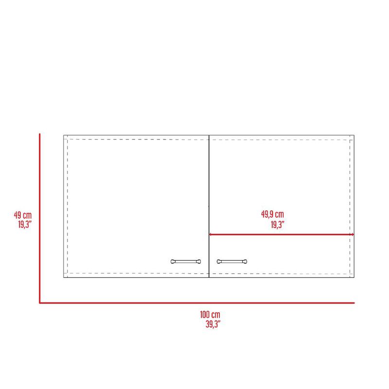 Streamdale Napoles Wall Cabinet, Two Shelves, Double Door - White Light Gray