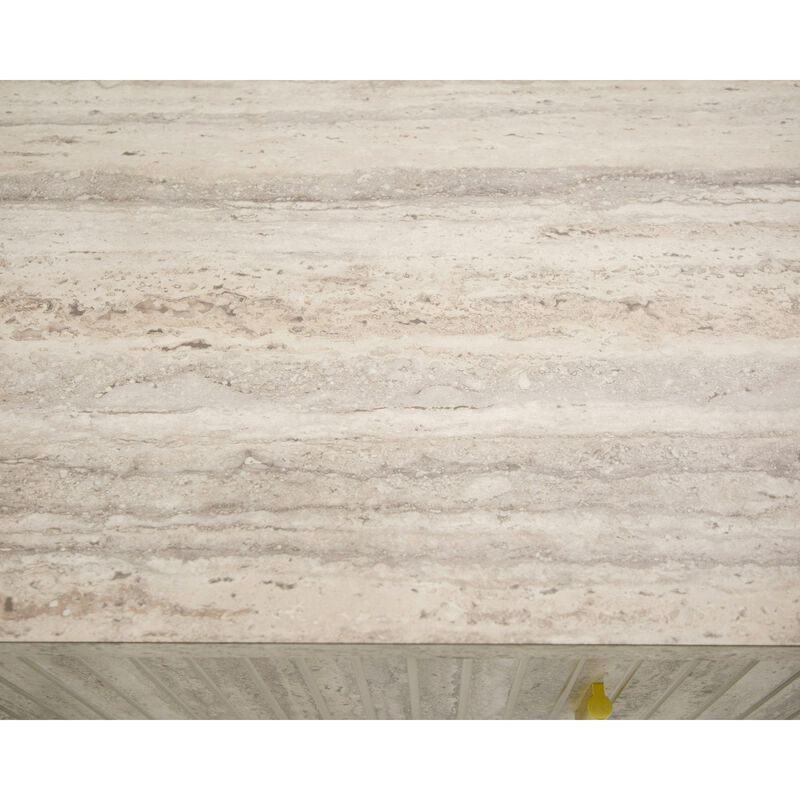 Noe Mali Dresser, 6 Drawers w Metal Handles, 68 Inch, Gray Laminate image number 3