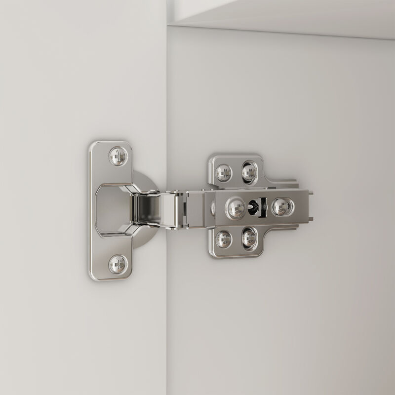 FUFU&GAGA 4-Door White Wardrobe Closet with Ample Storage and Elegant Design (63" W x 19.7" D x 69.7" H ) ,Grey