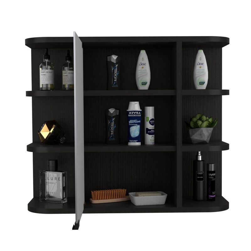 Roma Mirrored Medicine Cabinet Black Wengue
