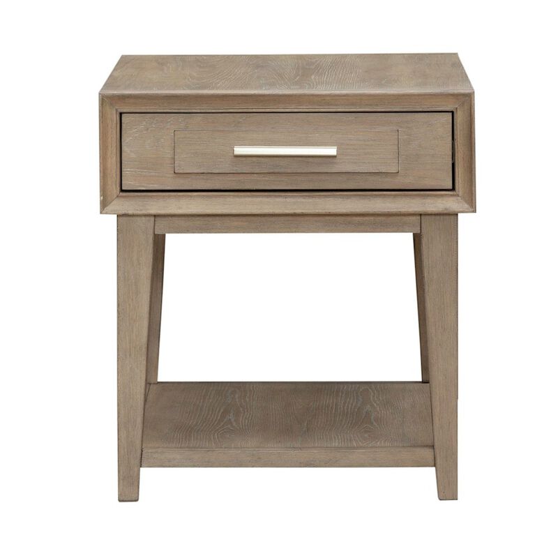 Liberty Furniture Brentwood End Table for Living Room - Sandstone Oak Wood image number 0