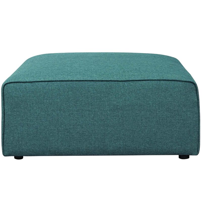 Modway Mingle Polyester Upholstered Generously Padded Ottoman, Blue Fabric image number 3