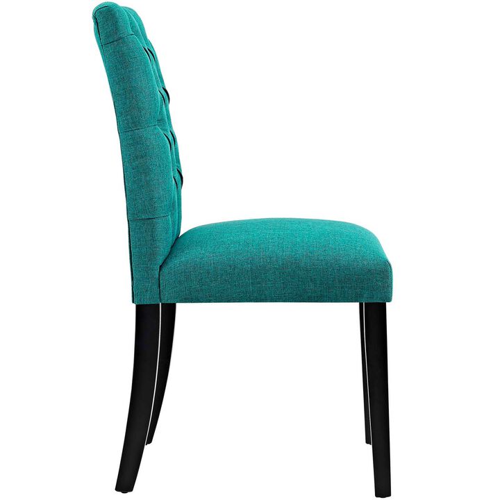 Duchess Fabric Dining Chair, Teal-Benzara