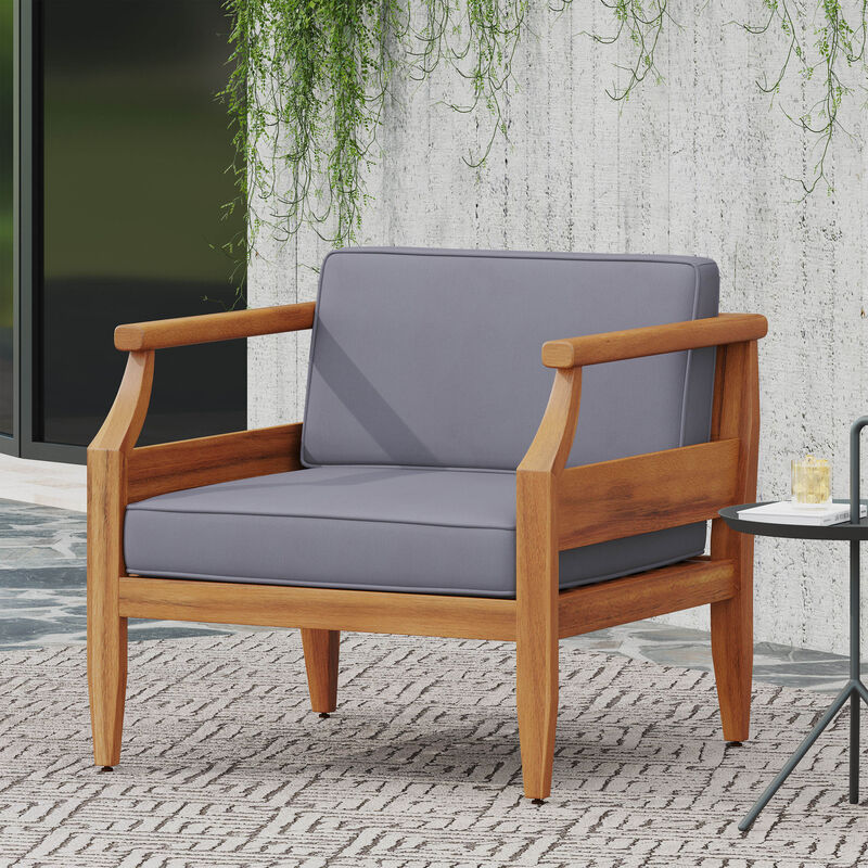 Merax Wooden Frame Club Chair for Indoor Outdoor