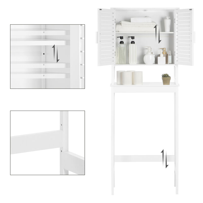 Over-The-Toilet Storage, Bathroom Cabinet with Adjustable Inside Shelf