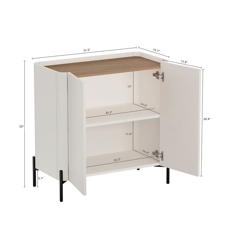 Abbey Beige Accent Cabinet and Decor Cabinet Set