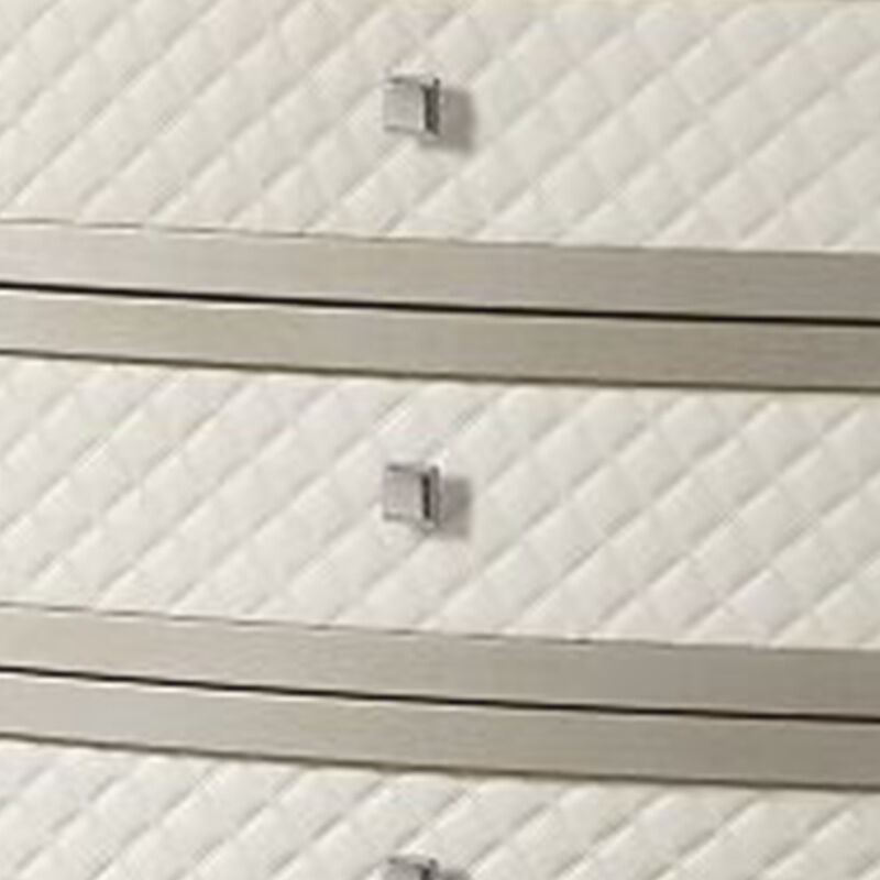 Kyna 66 Inch Sideboard Console, 3 Drawers, 2 Cabinets, Stone Top, Champagne