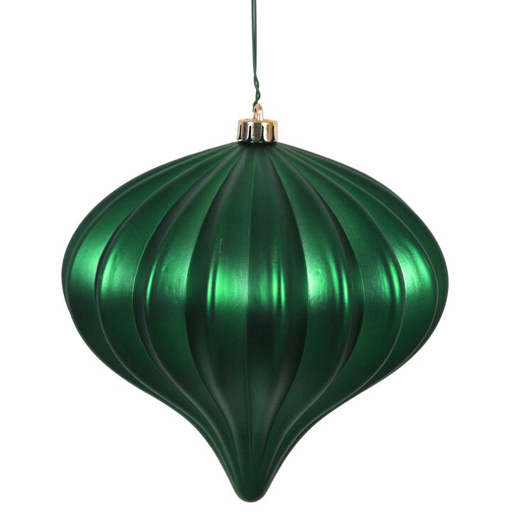 Vickerman 5.7" Emerald Matte Onion Christmas Ornament, UV Treated, Set of 3