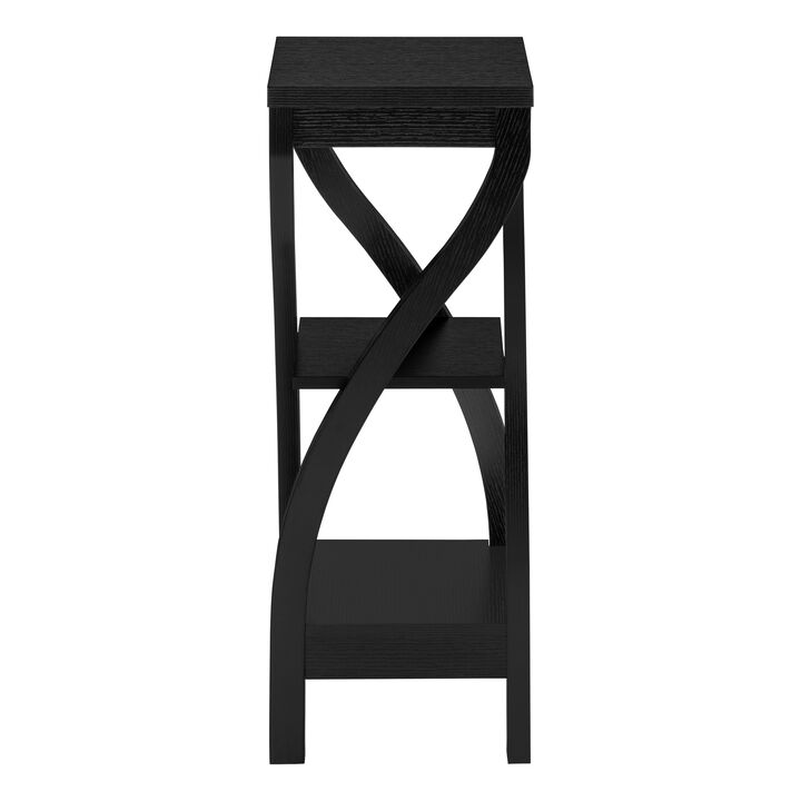 Monarch Specialties I 2414 Accent Table, Side, End, Plant Stand, Square, Living Room, Bedroom, Laminate, Black, Transitional