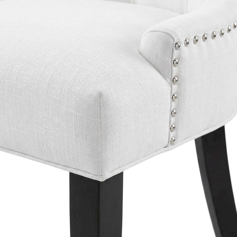 Tufted Upholstered Fabric Dining Chair for Kitchen and Dining Room, Beige image number 7