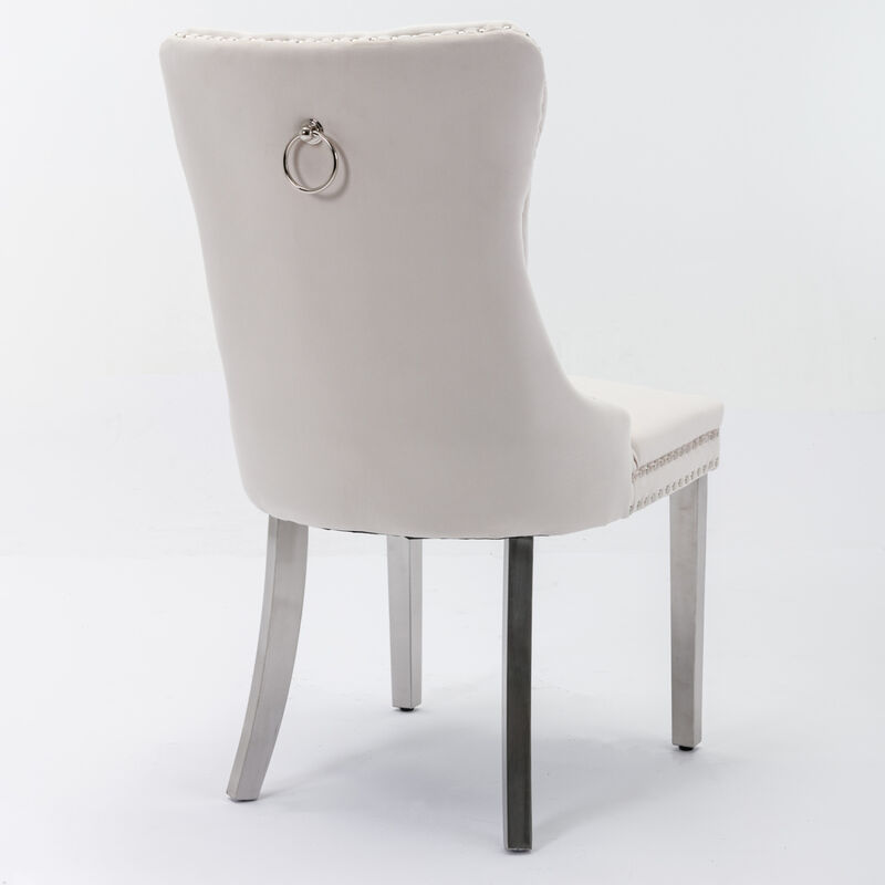 Streamdale Contemporary Velvet Dining Chairs, Set of 2 image number 4