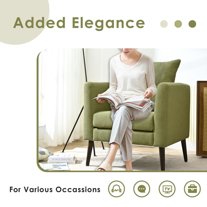 Merax Fabric Armchair Club Accent Chair for Living Room