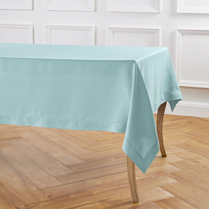 Solino Home 100% Pure Linen Tablecloth - Classic Hemstitch