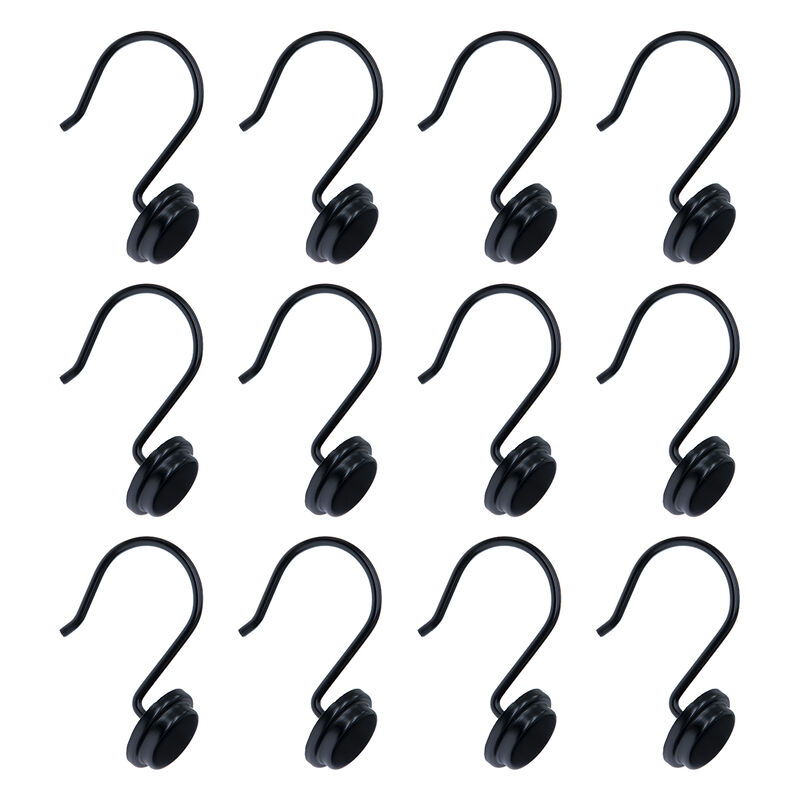 Metal Shower Curtain Hooks, Set of 12 image number 2