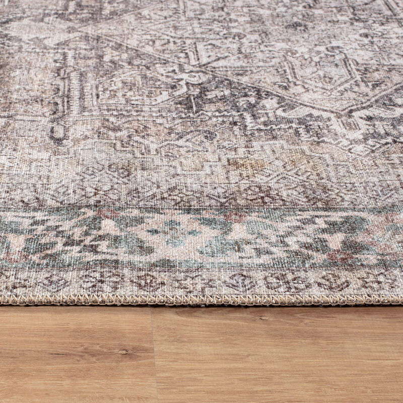 World Rug Gallery Calista Beige Medallion Flatweave Indoor Rug &ndash; Washable with Non-Slip Backing image number 2