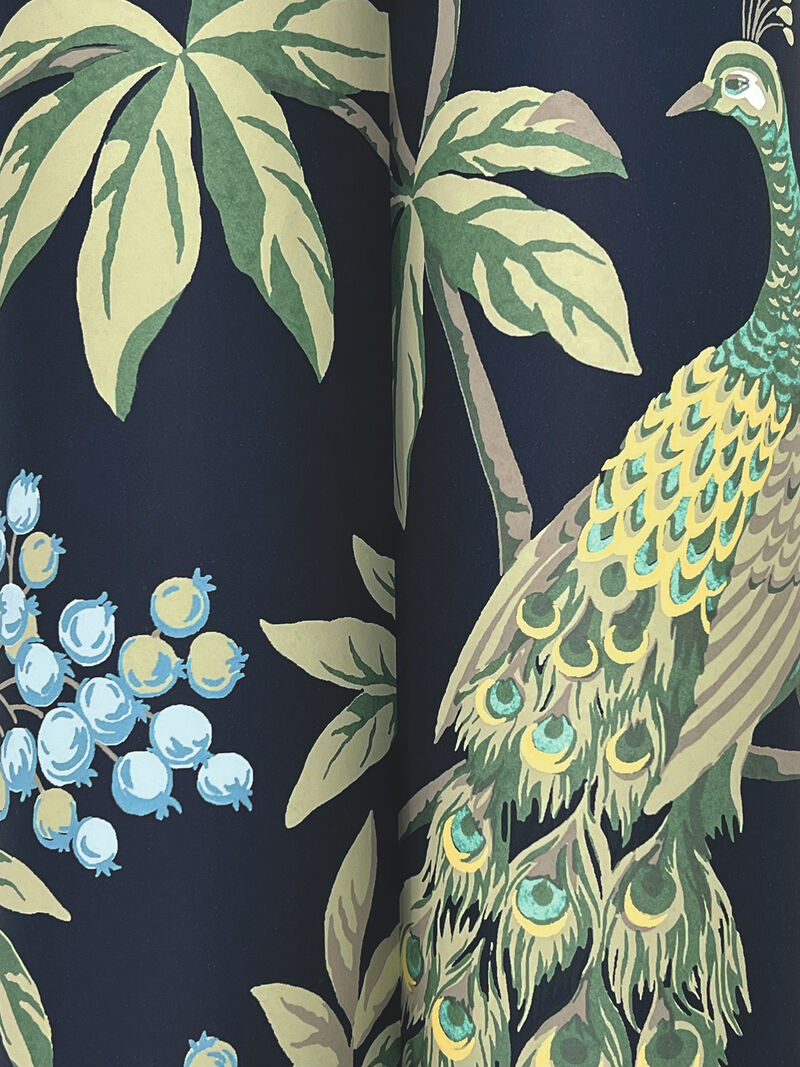 Peacock Estate Navy Wallpaper image number 1