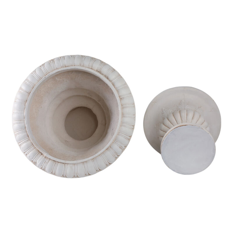 S/2 16/22" Traditional Urn Planters, Ivory image number 5
