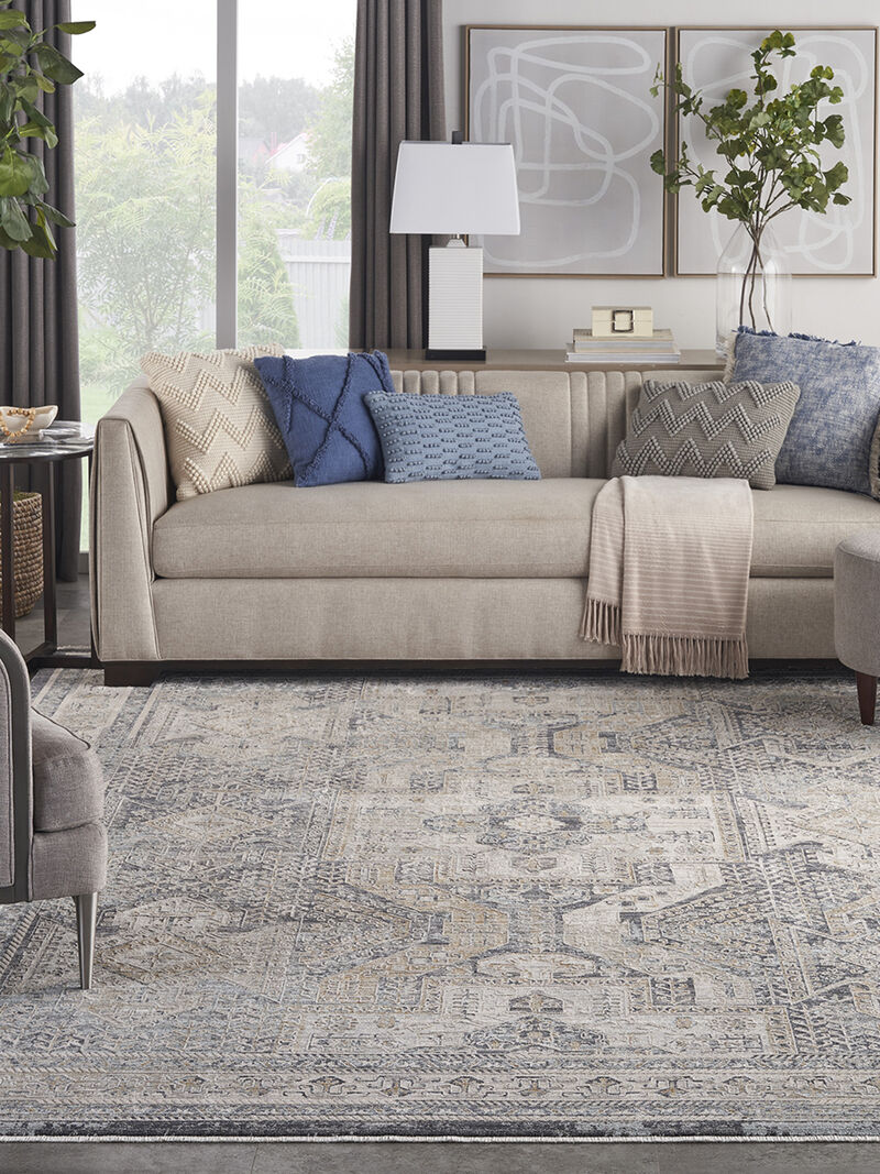 Lynx LNX01 Ivory/Charcoal 7&rsquo;10&rdquo; x Round Rug