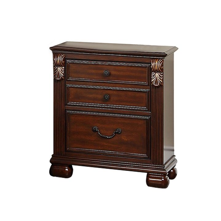 Simple Relax Barstow 2-Drawer Wood Nightstand in Cherry Finish