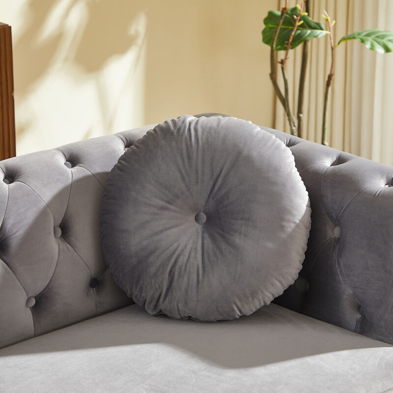 Wapces 82-Inch Velvet Chesterfield sofa image number 8