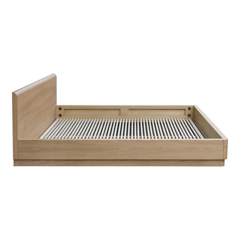 Starlight Canyon Home Solid Wood Bed Frame King Size Bed Frame with Walnut Oak Veneer Finish image number 4